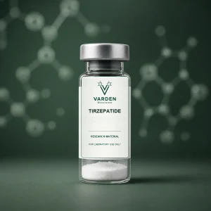 Varden Bioscience branded catalog representation for Tirzepatide; actual primary vial is dispatched unlabeled